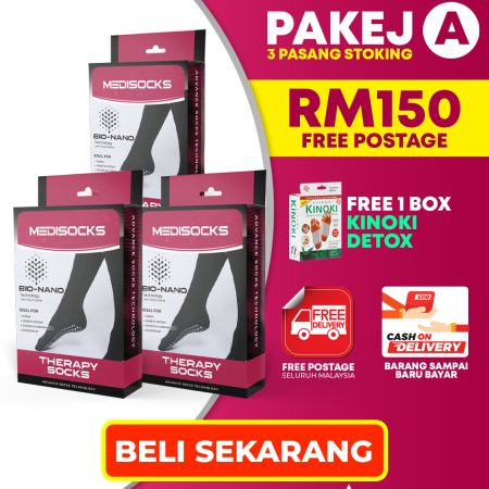 (THERAPY SOCKS) PAKEJ A – 3 Pasang Stokin + Free 1 Pasang