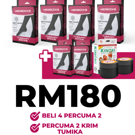 (THERAPY SOCKS) PAKEJ D – 4 Pasang Stokin + Free 2 Pasang
